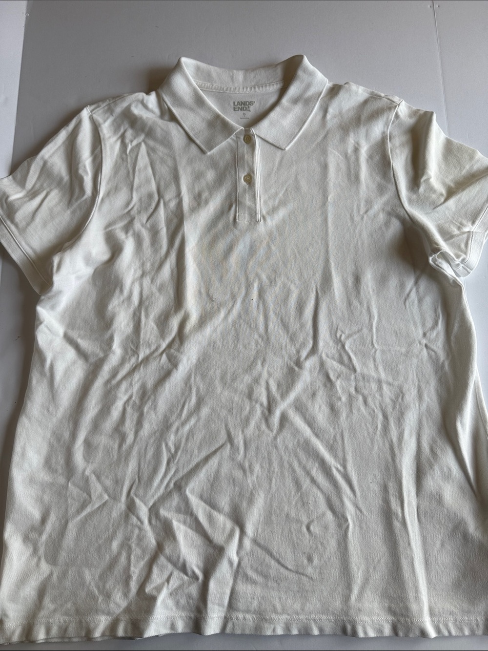 Lands' End Women’s Ivory Polo Shirt